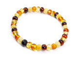 Adult vintage amber bracelet - multicoloured baroque beads