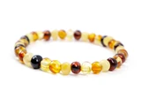 Amber bracelet for adults, multicoloured gemstone style — available in UK, EU & Ireland