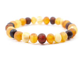 Adult amber bracelet with raw natural Baltic amber beads, handcrafted jewellery for men and women