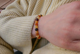 Vintage adult amber bracelet raw multicoloured beads