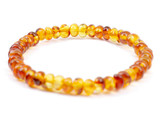 Handmade adult Baltic amber bracelet with natural honey beads, genuine Baltic jewelry available for sale