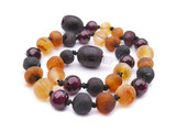 Amber bracelet with genuine Baltic amber and garnet stones, designed for men and women in the UK & Ireland