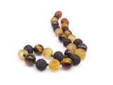 Adult amber bracelet Tiger Eye stone beads