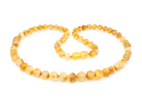 Adult amber necklace with raw unpolished honey beads offering a natural and comforting feel