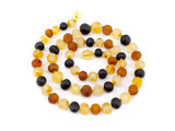 Amber necklace for adults with multicoloured raw Baltic amber beads for men and women