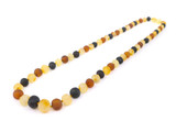 Adult amber necklace with raw baroque-style beads, crafted from natural Baltic amber