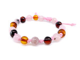 Amber and rose pink opal teething bracelet or anklet for sale with reviews