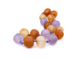 Unpolished amber and amethyst teething bracelet handmade from genuine Baltic amber