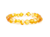 Genuine Baltic amber teething stretch anklet eco handcrafted for young wearers 