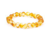 Certified Baltic amber teething anklet with small raw honey beads