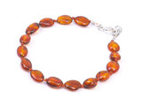 Adjustable cognac olive beads amber teething anklet / bracelet