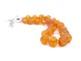 Genuine adjustable honey amber teething anklet handmade from unpolished Baltic amber beads