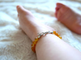Adjustable Baltic amber teething jewellery with natural raw honey amber handcrafted design 