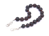 Dark cherry amber teething bracelet or anklet for kids and babies