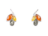 Silver earrings with amber stone UK & Ireland