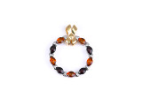 Cognac & cherry Baltic amber silver pendant