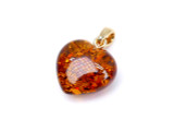 Baltic amber heart pendant / gold plated