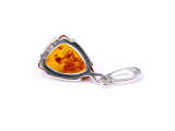 Baltic amber silver triangular pendant