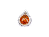 Gold plated two-tone drop amber pendant