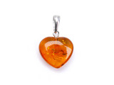 Natural cognac Baltic amber pendant in sterling silver for everyday jewellery