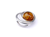 Baltic amber spiral pendant in sterling silver