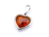 Baltic amber Heart pendant mounted in sterling silver