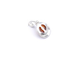 Baltic amber pear pendant in sterling silver