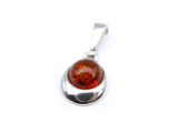 Baltic amber pear pendant in sterling silver