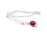 Baltic amber pear pendant in sterling silver