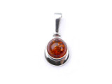 Baltic amber pear pendant in sterling silver