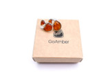 Abstract cognac Baltic amber stud earrings