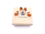 Abstract cognac Baltic amber dangle earrings