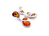 Abstract cognac Baltic amber dangle earrings
