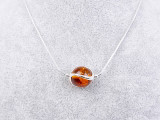 Baltic Amber Necklace: Adjustable Spheres in Sterling Silver