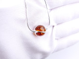 Baltic Amber Necklace: Adjustable Spheres in Sterling Silver