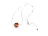 Baltic Amber Necklace: Adjustable Spheres in Sterling Silver