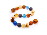 Raw amber teething anklet handmade in the Baltic region