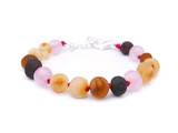 Pink adjustable amber teething bracelet