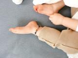 Certified raw Baltic amber teething jewellery for children handmade adjustable bracelet or anklet with natural gemstone details 