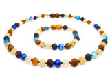 Maximum strength raw amber and blue agate teething, reflux and colic set