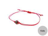 Kids Red String Kabbalah Bracelet with dark cherry polished amber