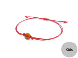 Kids Red String Kabbalah Bracelet with cognac polished amber