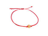 Red string amber bracelet