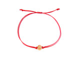 Kids Red String Kabbalah Bracelet with honey raw amber bead