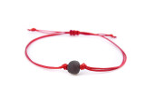 Kids Red String Kabbalah Bracelet with dark cherry raw amber bead