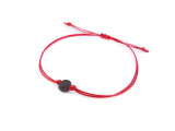 Kids Red String Kabbalah Bracelet with dark cherry raw amber bead