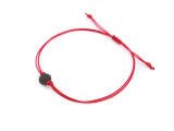 Kids Red String Kabbalah Bracelet with dark cherry raw amber bead