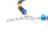 Adult amber anklet matte blue agate