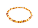 Ankle Bracelet for Women – ladies ankle bracelet with mixed raw and polished amber beads, organic Baltic amber anklet for adults