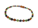 Adult amber bracelet with green peridot for ladies